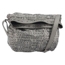 CHANEL Unlimited Shoulder Bag Coated Canvas Silver CC Auth 189929-1