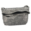 CHANEL Unlimited Shoulder Bag Coated Canvas Silver CC Auth 189929-13