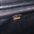GUCCI Horsebit Chain Shoulder Bag Leather Black Gold Auth 189930-19