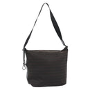 FENDI Zucchino Canvas Shoulder Bag Brown Silver Auth 189932A-1
