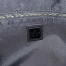 FENDI Zucchino Canvas Shoulder Bag Brown Silver Auth 189932A-15