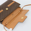 CELINE Macadam Canvas Shoulder Bag PVC Leather Brown Gold Auth 189934-10