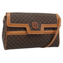 CELINE Macadam Canvas Shoulder Bag PVC Leather Brown Gold Auth 189934-1