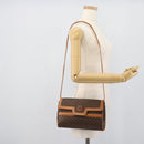 CELINE Macadam Canvas Shoulder Bag PVC Leather Brown Gold Auth 189934-23