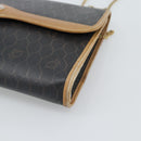 Christian Dior Honeycomb Canvas Chain Shoulder Bag PVC Black Gold Auth 189935-10