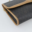 Christian Dior Honeycomb Canvas Chain Shoulder Bag PVC Black Gold Auth 189935-11