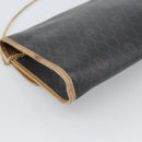 Christian Dior Honeycomb Canvas Chain Shoulder Bag PVC Black Gold Auth 189935-13