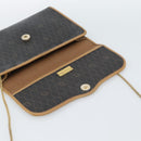 Christian Dior Honeycomb Canvas Chain Shoulder Bag PVC Black Gold Auth 189935-14