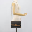 Christian Dior Honeycomb Canvas Chain Shoulder Bag PVC Black Gold Auth 189935-21