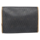 Christian Dior Honeycomb Canvas Chain Shoulder Bag PVC Black Gold Auth 189935-3