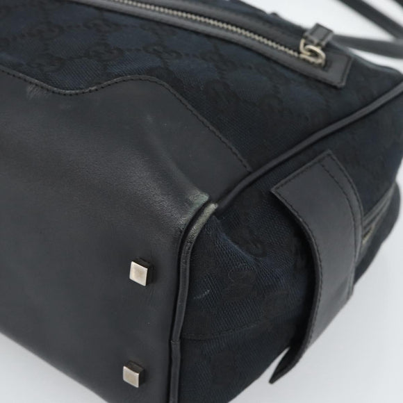 GUCCI GG Canvas Hand Bag Black Silver 002 1115 Auth 189936