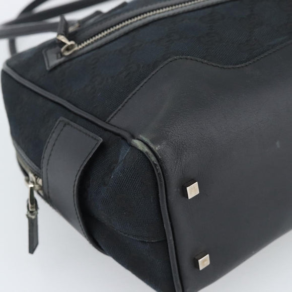 GUCCI GG Canvas Hand Bag Black Silver 002 1115 Auth 189936