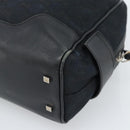 GUCCI GG Canvas Hand Bag Black Silver 002 1115 Auth 189936-15
