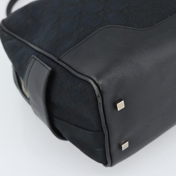 GUCCI GG Canvas Hand Bag Black Silver 002 1115 Auth 189936