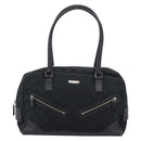 GUCCI GG Canvas Hand Bag Black Silver 002 1115 Auth 189936-13