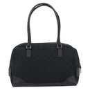 GUCCI GG Canvas Hand Bag Black Silver 002 1115 Auth 189936-2