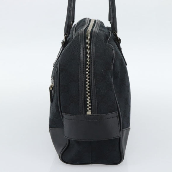 GUCCI GG Canvas Hand Bag Black Silver 002 1115 Auth 189936