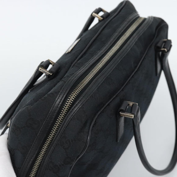 GUCCI GG Canvas Hand Bag Black Silver 002 1115 Auth 189936