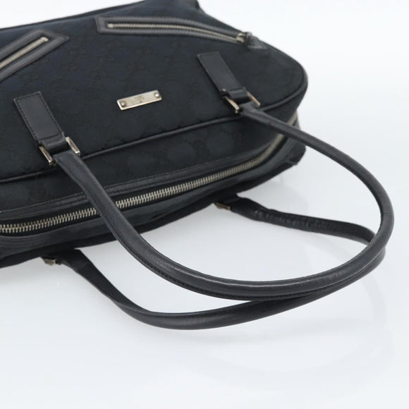 GUCCI GG Canvas Hand Bag Black Silver 002 1115 Auth 189936