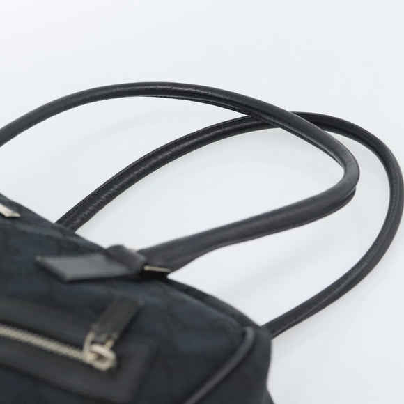 GUCCI GG Canvas Hand Bag Black Silver 002 1115 Auth 189936