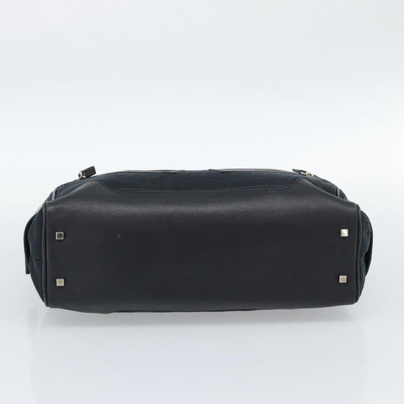 GUCCI GG Canvas Hand Bag Black Silver 002 1115 Auth 189936