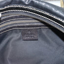 GUCCI Web Sherry Line Hand Bag PVC Canvas Black Gold 170009 Auth 189937-12