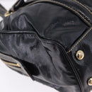 GUCCI Web Sherry Line Hand Bag PVC Canvas Black Gold 170009 Auth 189937-14
