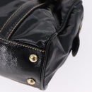 GUCCI Web Sherry Line Hand Bag PVC Canvas Black Gold 170009 Auth 189937-15