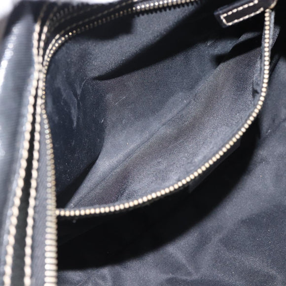 GUCCI Web Sherry Line Hand Bag PVC Canvas Black Gold 170009 Auth 189937