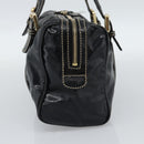GUCCI Web Sherry Line Hand Bag PVC Canvas Black Gold 170009 Auth 189937-4