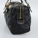 GUCCI Web Sherry Line Hand Bag PVC Canvas Black Gold 170009 Auth 189937-5