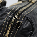 GUCCI Web Sherry Line Hand Bag PVC Canvas Black Gold 170009 Auth 189937-7