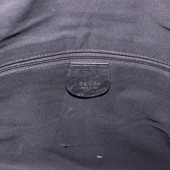 GUCCI Bamboo Shoulder Bag Leather 2way Black Gold 001 3444 1577 Auth 189938
