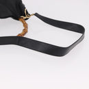 GUCCI Bamboo Shoulder Bag Leather 2way Black Gold 001 3444 1577 Auth 189938-9