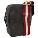 BALLY Shoulder Bag Leather Brown Gold Auth 189939-1