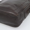 BALLY Shoulder Bag Leather Brown Gold Auth 189939-10