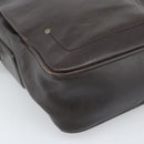 BALLY Shoulder Bag Leather Brown Gold Auth 189939-11