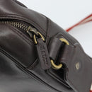 BALLY Shoulder Bag Leather Brown Gold Auth 189939-14