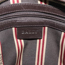 BALLY Shoulder Bag Leather Brown Gold Auth 189939-15