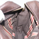 BALLY Shoulder Bag Leather Brown Gold Auth 189939-17