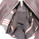 BALLY Shoulder Bag Leather Brown Gold Auth 189939-18