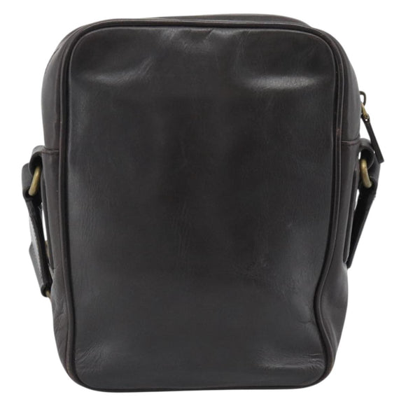 BALLY Shoulder Bag Leather Brown Gold Auth 189939