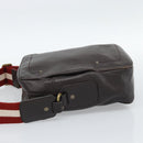 BALLY Shoulder Bag Leather Brown Gold Auth 189939-4