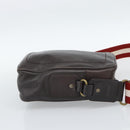 BALLY Shoulder Bag Leather Brown Gold Auth 189939-5