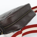 BALLY Shoulder Bag Leather Brown Gold Auth 189939-6