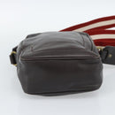 BALLY Shoulder Bag Leather Brown Gold Auth 189939-9