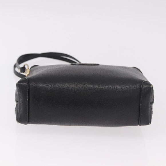GUCCI Shoulder Bag Leather Black Gold 07 37 4916 Auth 189941