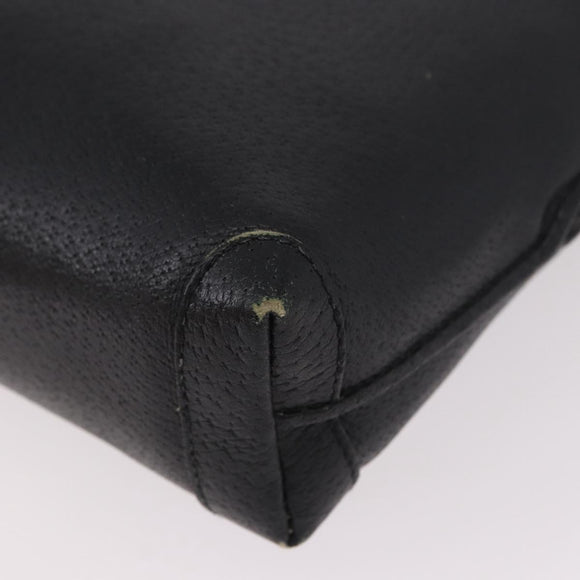 GUCCI Shoulder Bag Leather Black Gold 07 37 4916 Auth 189941