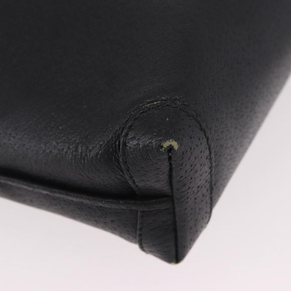 GUCCI Shoulder Bag Leather Black Gold 07 37 4916 Auth 189941