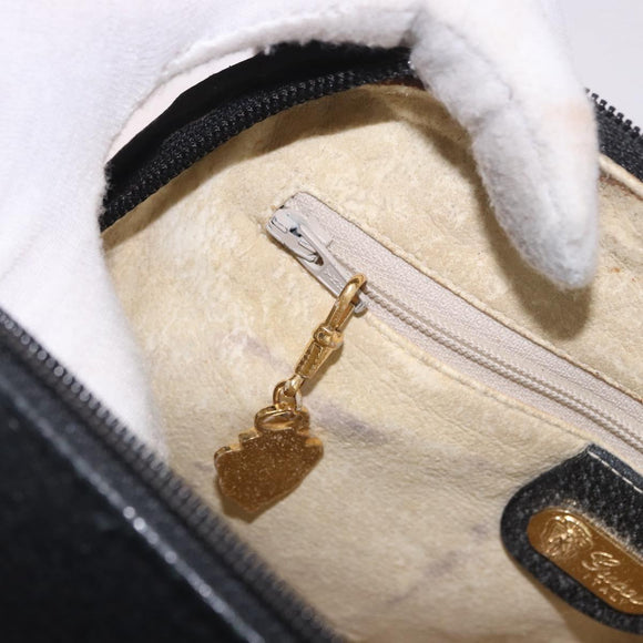 GUCCI Shoulder Bag Leather Black Gold 07 37 4916 Auth 189941
